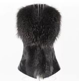 Plus Size Fur Collar Fur PU Leather Coat HHMY-5723