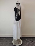 Plus Size Solid Color Split Tube Top Maxi Dress GHHE-29653