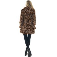 Plus Size Rabbit Fur Leopard Print Loose Plush Coats HHMY-9092