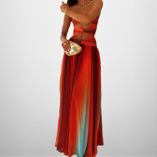 Plus Size Sexy Gradient Color Maxi Dress GHHE-29478
