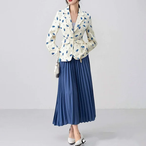 Plus Size Long Sleeve Print Tie Up Coats GHHE-29783
