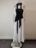 Plus Size Solid Color Split Tube Top Maxi Dress GHHE-29653