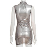 Sleeveless See Through Mini Dress GDSF-Q25DS454