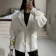 Plus Size Tie Up Loose V Neck Coats GHHE-29782