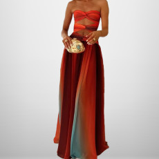 Plus Size Sexy Gradient Color Maxi Dress GHHE-29478