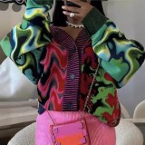 Printed Wool Plush Jacket GFCF-1250