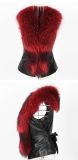 Plus Size Fur Collar Fur PU Leather Coat HHMY-5723