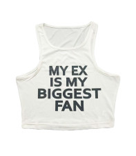 Sleeveless Letter Print Tank Tops GFCF-1618