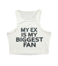 Sleeveless Letter Print Tank Tops GFCF-1618