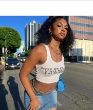 Letter Print Sleeveless Tank Tops GFCF-1099