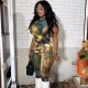 Vintage Oil Pained Two Piece Pants Set GFCF-1249