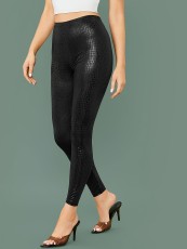 PU Leather Snake Print Pants GFMA-0415