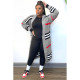 Plus Size Stripe Knits Long Coats QYXZ-9100