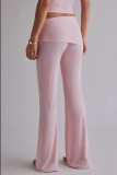 Long Sleeve Short Irregular Top Two Piece  Pants Set GOLB-SU4218