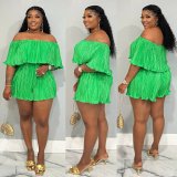 Off Shoulder Press Pleated Romper YNSF-1895