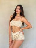 Ruffles Wave Solid-Color Shorts GOLB-SU3943