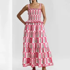 Plus Size Floral Print Sling Maxi Dress GHHE-29244