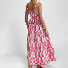 Plus Size Floral Print Sling Maxi Dress GHHE-29244