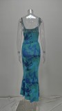 Plus Size Sexy Print Slim Sling Maxi Dress GHHE-28023