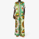 Plus Size Color-Block Print Top And Wide-Leg Pants Two-Piece Set GHHE-28065