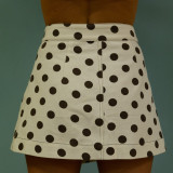 Retro Polka Dot Denim Irregular Skirt GOLB-SU4250