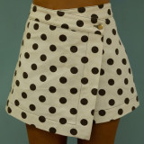 Retro Polka Dot Denim Irregular Skirt GOLB-SU4250