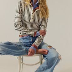 Stripe Long Sleeve Knits Top GOLB-SU4208