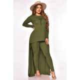 Plus Size Letter Print Long Sleeve Two Piece Pants Set QYXZ-9958