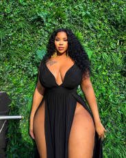 Plus Size Sleeveless V Neck Split Maxi Dress QYXZ-9120