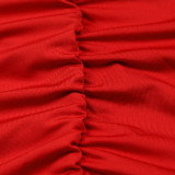 Sexy Solid Color Holes Tie Up Sling Mini Dress YMYF-9261
