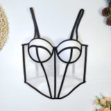 Lines Contrast Color Sling Tank Tops GXHF-81030