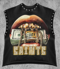 Lips Print Studded Casual Tank Top GFCF-1428