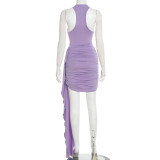 Solid Color Sleeveless Bodycon Dress GDSF-D25DS579