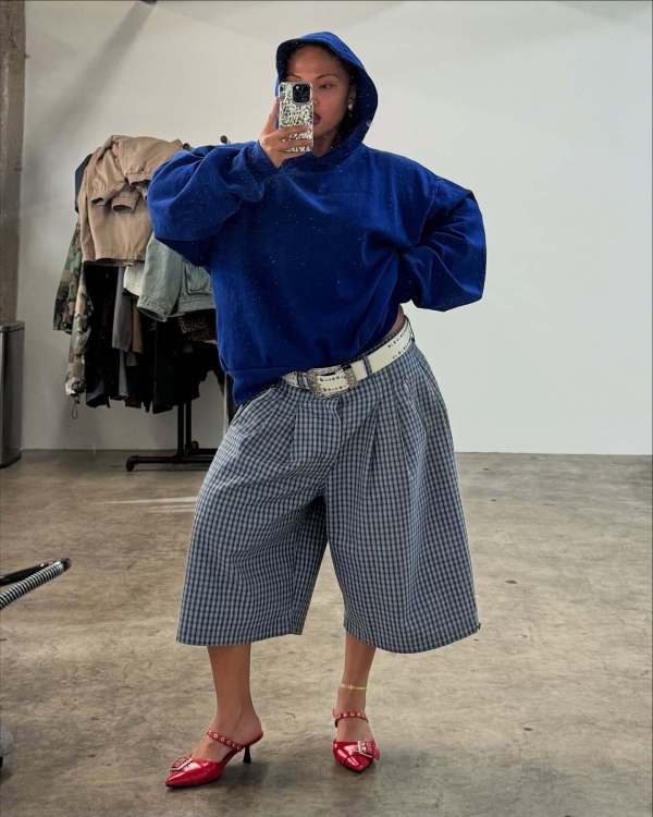 Casual Plaid Loose Wide Leg Pants GXHF-80827