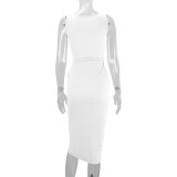 Fashion Knits Sleeveless Split Midi Dress YMYF-9314