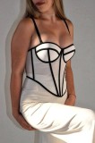 Lines Contrast Color Sling Tank Tops GXHF-81030