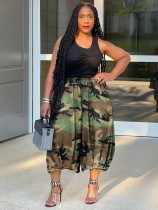 Camouflage Print Lantern Seven-Tenths Pants GXHF-2017