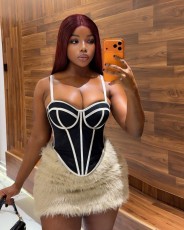 Lines Contrast Color Sling Tank Tops GXHF-81030