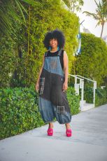 Plus Size Contrast Color Hoels Denim Patchwork Overalls GYLN-8879