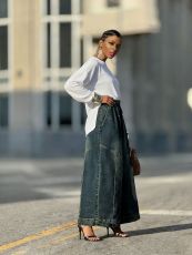 Plus Size Retro Patchwork Wide-Leg Jeans GYLN-2532