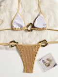 Sexy Sequin Tie Up Bikinis 2 Piece Swimsuit CASF-6807