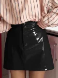 Fashion Slim Zipper PU Leather Skirt GPBY-SK749