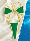 Color Block Backless One Piece Swimsuit CASF-6756