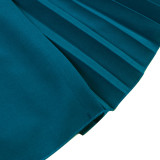 Plus Size Solid Color Press Size Midi Dress GCZF-8628