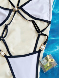 Color Block Backless One Piece Swimsuit CASF-6756