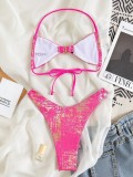 Sexy Backless Halterneck Tie Up Bikinis Set CASF-6786