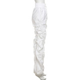 Solid Color Ruched Loose Pants XEF-K22P17901