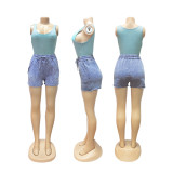 Solid Color Sleeveless Tank Top Shorts Set SFY-727