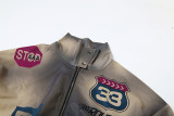 Fashion Print Long Sleeve Coat Two Piece Skirts Set XEF-K24S56521