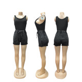 Solid Color Sleeveless Tank Top Shorts Set SFY-727